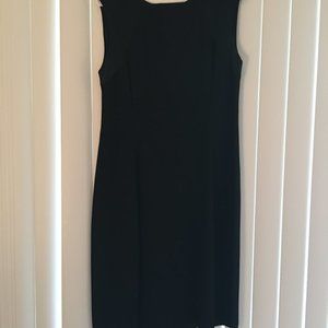 BLACK DRESS WITH SATIN BY THE SLEEVELESS ARMS